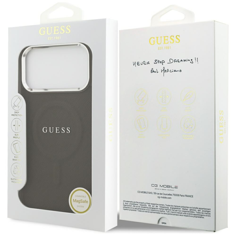 Capa MagSafe para Apple iPhone 17 Pro Max, Guess, Classic Logo, Marrom