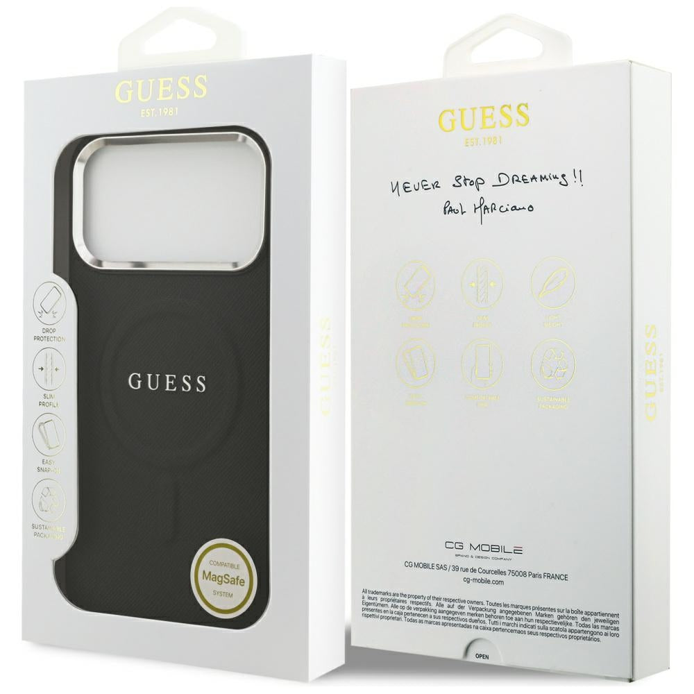Capa MagSafe para Apple iPhone 17 Pro Max, Guess, Classic Logo, Preta
