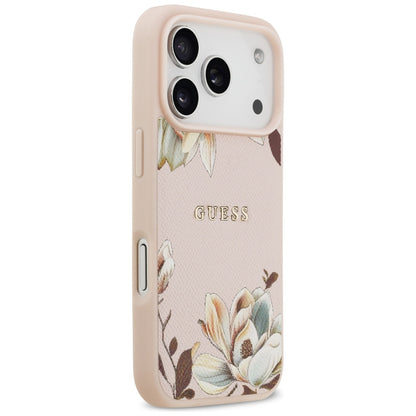 Capa MagSafe para Apple iPhone 17 Pro Max, Guess, Grained Flowers, Rosa