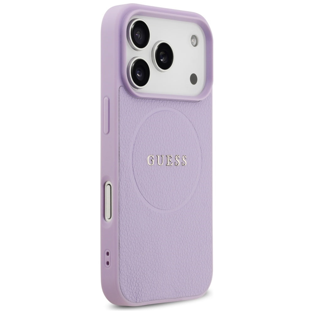 Capa MagSafe para Apple iPhone 17 Pro Max, Guess, Grained Gold Ring, Roxo