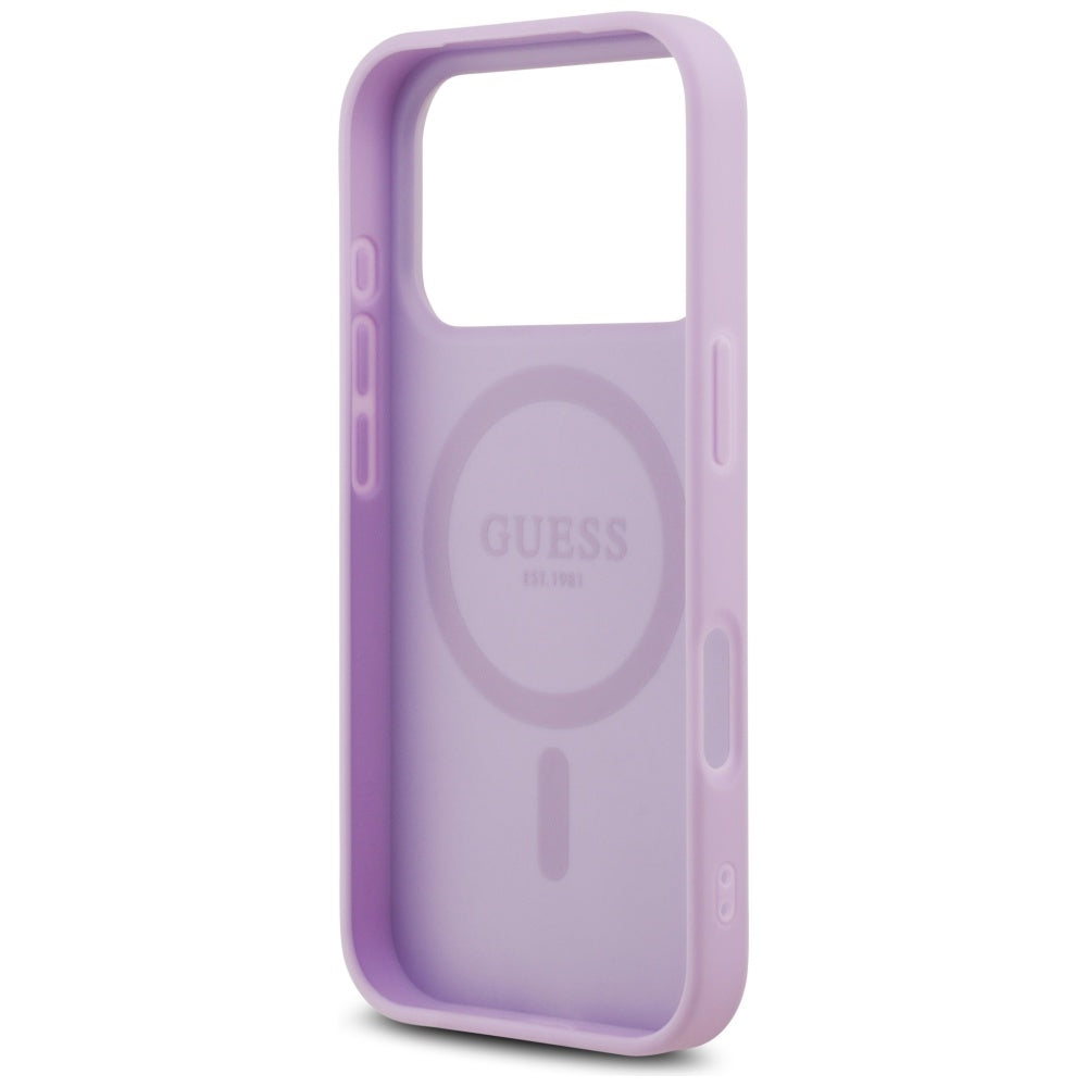 Capa MagSafe para Apple iPhone 17 Pro Max, Guess, Grained Gold Ring, Roxo