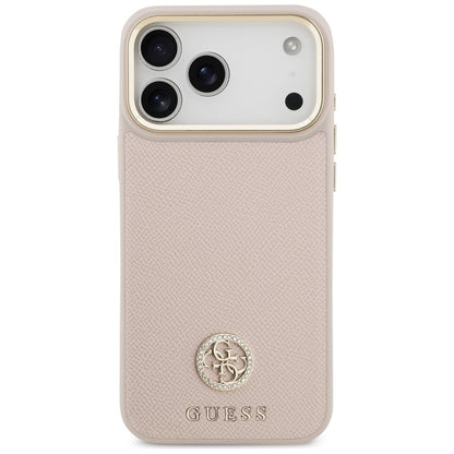 Capa MagSafe para Apple iPhone 17 Pro Max, Guess, Grained Strass Logo, Rosa