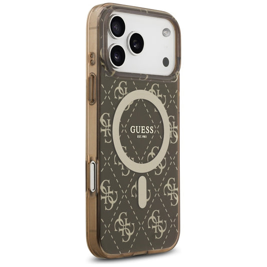 Capa MagSafe para Apple iPhone 17 Pro Max, Guess, IML 4G Background, Castanho