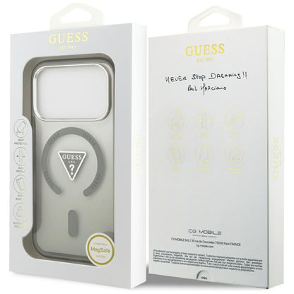 Capa MagSafe para Apple iPhone 17 Pro Max, Guess, IML Gradient Triangle Logo, Caqui