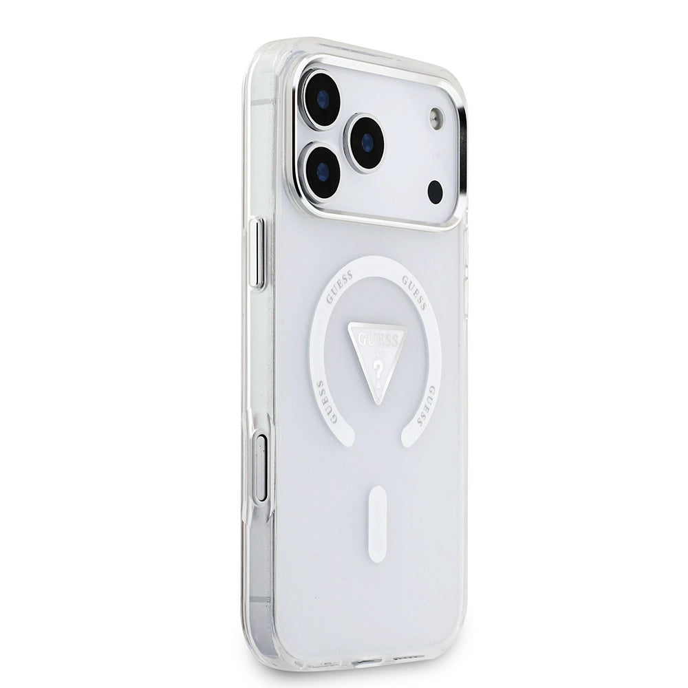 Capa MagSafe para Apple iPhone 17 Pro Max, Guess, Logo Triângulo Gradiente IML, Transparente