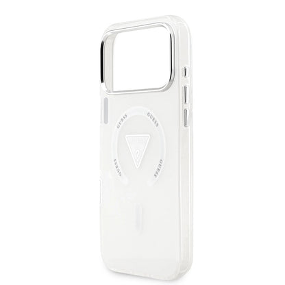 Capa MagSafe para Apple iPhone 17 Pro Max, Guess, Logo Triângulo Gradiente IML, Transparente