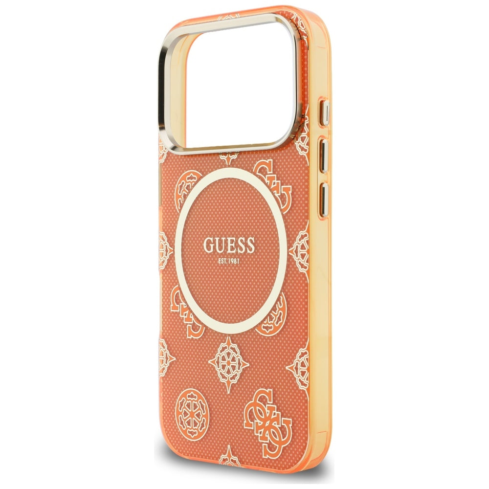 Capa MagSafe para Apple iPhone 17 Pro Max, Guess, IML Peony Dot, Laranja