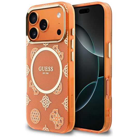 Capa MagSafe para Apple iPhone 17 Pro Max, Guess, IML Peony Dot, Laranja