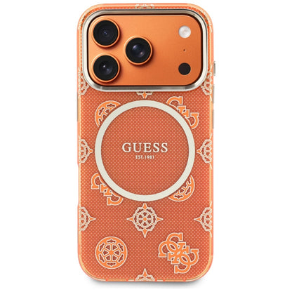 Capa MagSafe para Apple iPhone 17 Pro Max, Guess, IML Peony Dot, Laranja