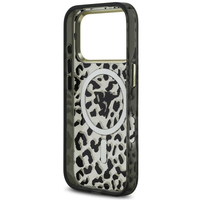 MagSafe Case for Apple iPhone 17 Pro Max, Guess, Leopard Glitter, Black
