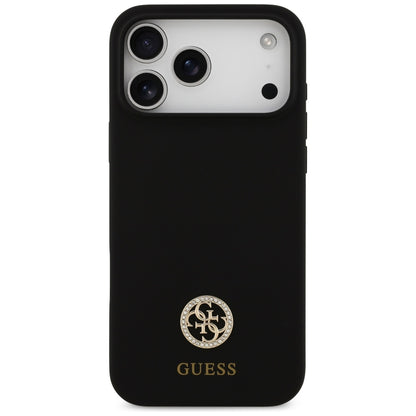 Capa MagSafe para Apple iPhone 17 Pro Max, Guess, Logo Strass 4G, Preta