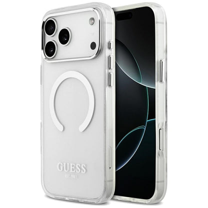 Capa MagSafe para Apple iPhone 17 Pro Max, Guess, Metal Outline, Prateada