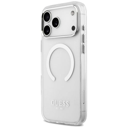 Capa MagSafe para Apple iPhone 17 Pro Max, Guess, Metal Outline, Prateada