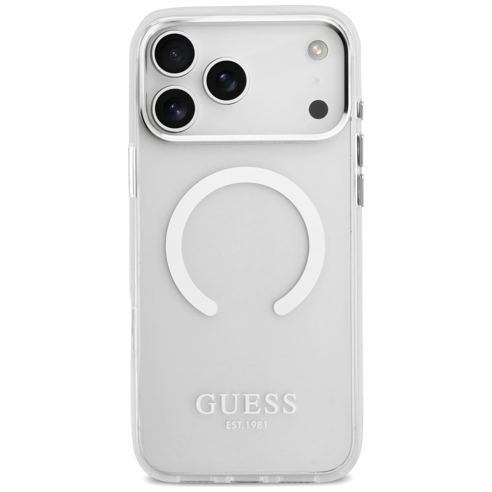 Capa MagSafe para Apple iPhone 17 Pro Max, Guess, Metal Outline, Prateada