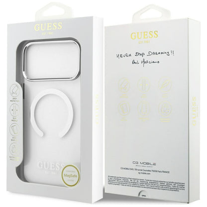 Capa MagSafe para Apple iPhone 17 Pro Max, Guess, Metal Outline, Prateada