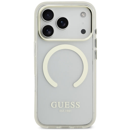 Capa MagSafe para Apple iPhone 17 Pro Max, Guess, Metal Outline, Dourada