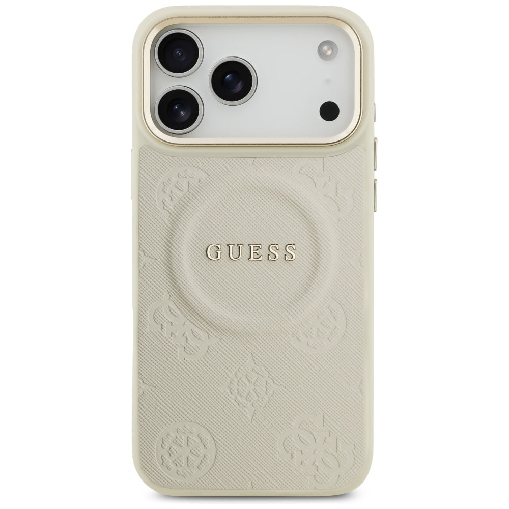 Capa MagSafe para Apple iPhone 17 Pro Max, Guess, Peony Hot Stamp, Bege
