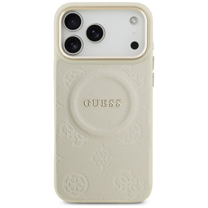 Capa MagSafe para Apple iPhone 17 Pro Max, Guess, Peony Hot Stamp, Bege