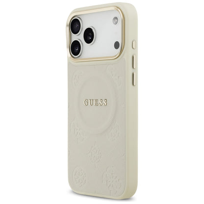 Capa MagSafe para Apple iPhone 17 Pro Max, Guess, Peony Hot Stamp, Bege