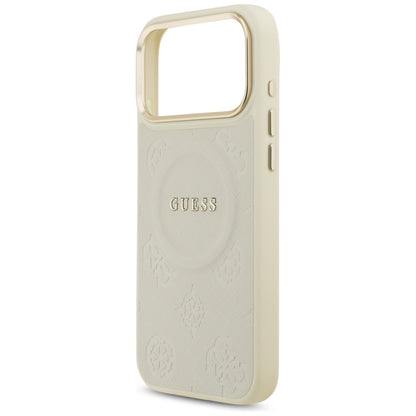 Capa MagSafe para Apple iPhone 17 Pro Max, Guess, Peony Hot Stamp, Bege