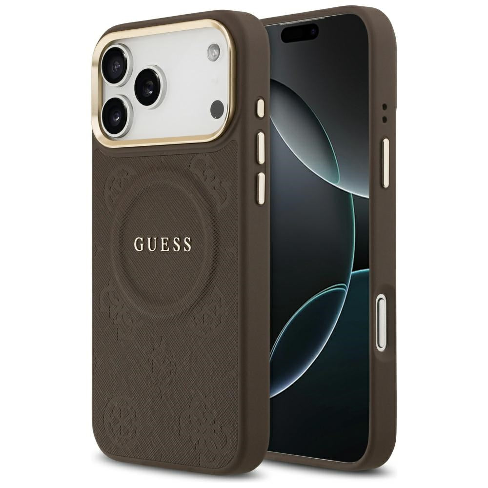 Capa MagSafe para Apple iPhone 17 Pro Max, Guess, Peony Hot Stamp, Marrom