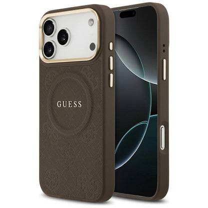 Capa MagSafe para Apple iPhone 17 Pro Max, Guess, Peony Hot Stamp, Marrom