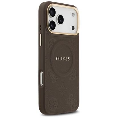 Capa MagSafe para Apple iPhone 17 Pro Max, Guess, Peony Hot Stamp, Marrom