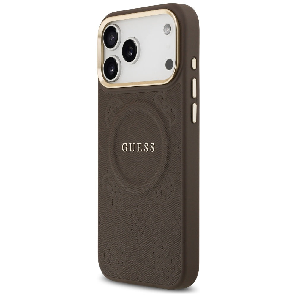 Capa MagSafe para Apple iPhone 17 Pro Max, Guess, Peony Hot Stamp, Marrom