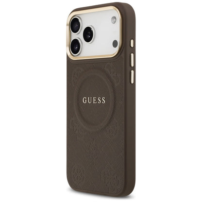Capa MagSafe para Apple iPhone 17 Pro Max, Guess, Peony Hot Stamp, Marrom