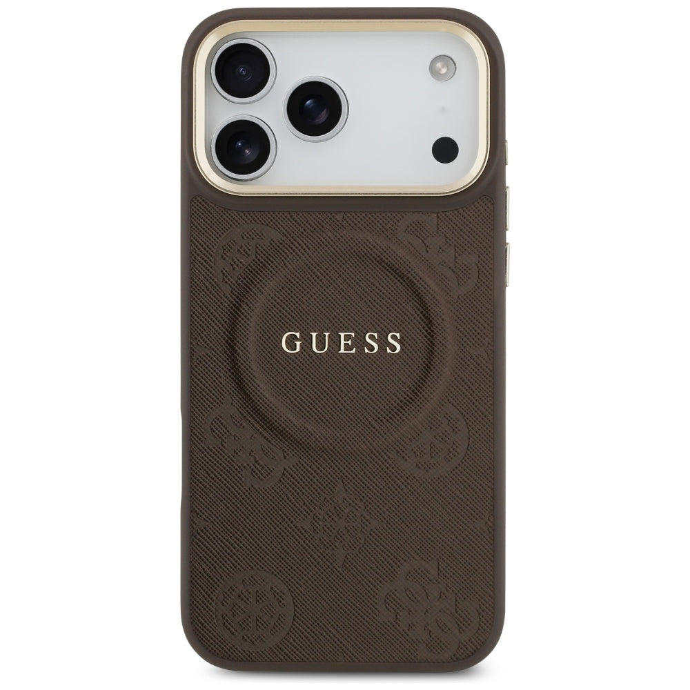 Capa MagSafe para Apple iPhone 17 Pro Max, Guess, Peony Hot Stamp, Marrom