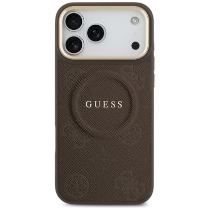 Capa MagSafe para Apple iPhone 17 Pro Max, Guess, Peony Hot Stamp, Marrom