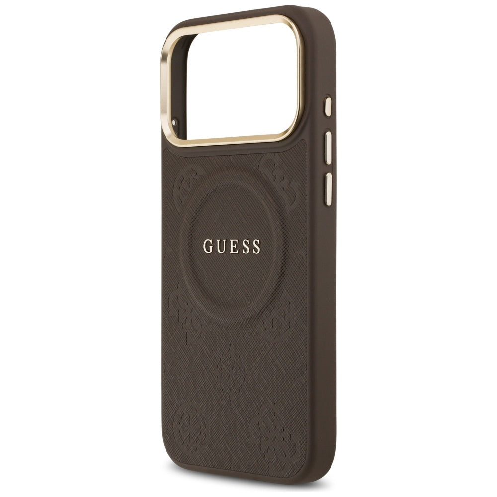 Capa MagSafe para Apple iPhone 17 Pro Max, Guess, Peony Hot Stamp, Marrom