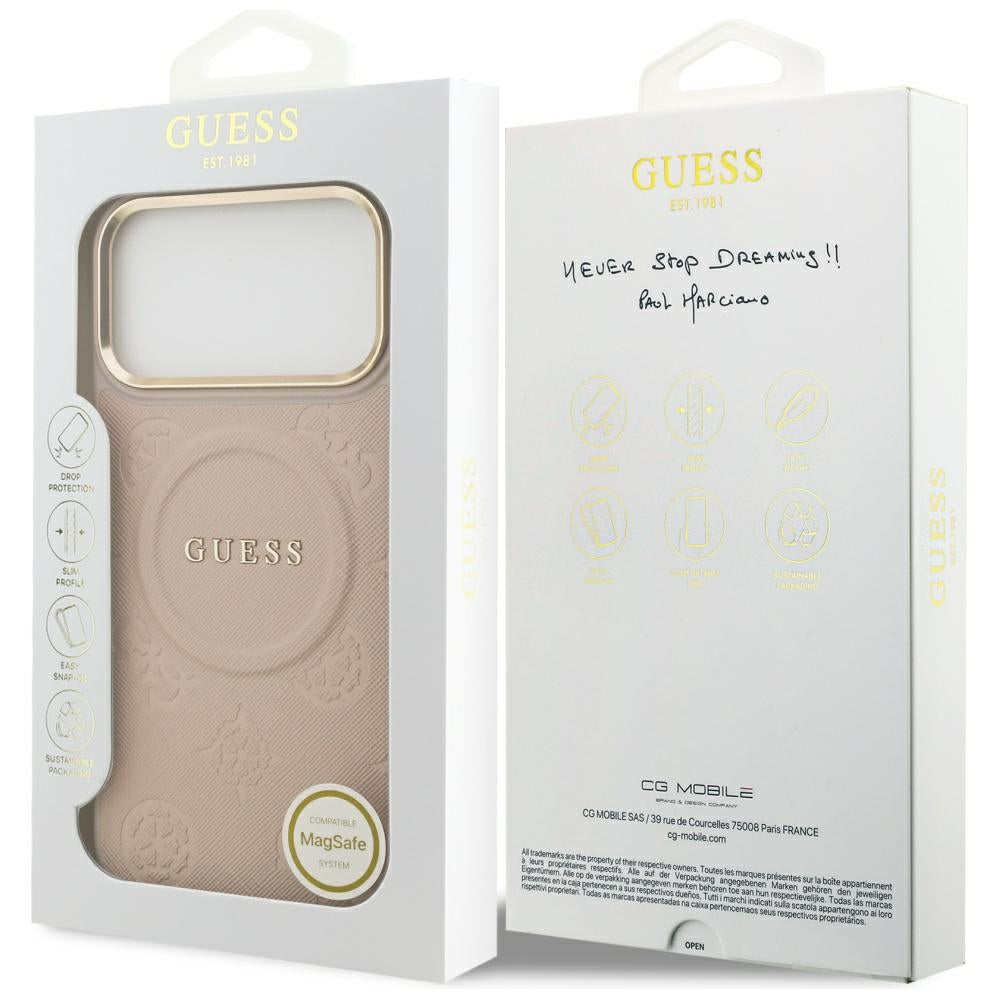Capa MagSafe para Apple iPhone 17 Pro Max, Guess, Peony Hot Stamp, Rosa