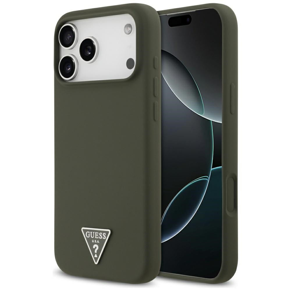 Capa MagSafe para Apple iPhone 17 Pro Max, Guess, Logotipo Triangular, Caqui