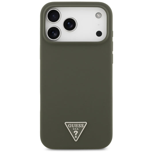 Capa MagSafe para Apple iPhone 17 Pro Max, Guess, Logotipo Triangular, Caqui