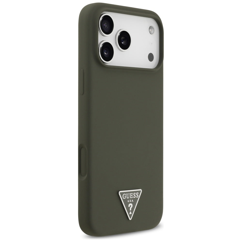 Capa MagSafe para Apple iPhone 17 Pro Max, Guess, Logotipo Triangular, Caqui