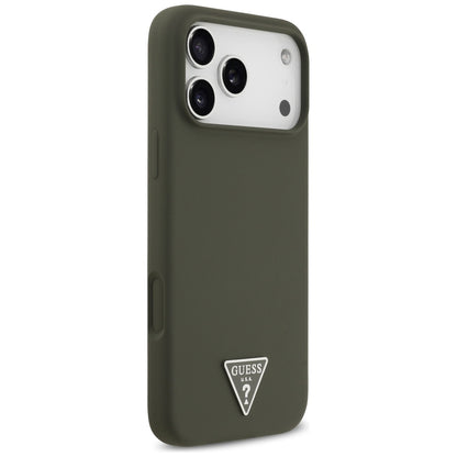 Capa MagSafe para Apple iPhone 17 Pro Max, Guess, Logotipo Triangular, Caqui