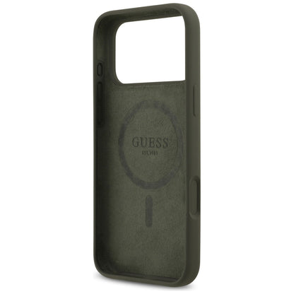 Capa MagSafe para Apple iPhone 17 Pro Max, Guess, Logotipo Triangular, Caqui