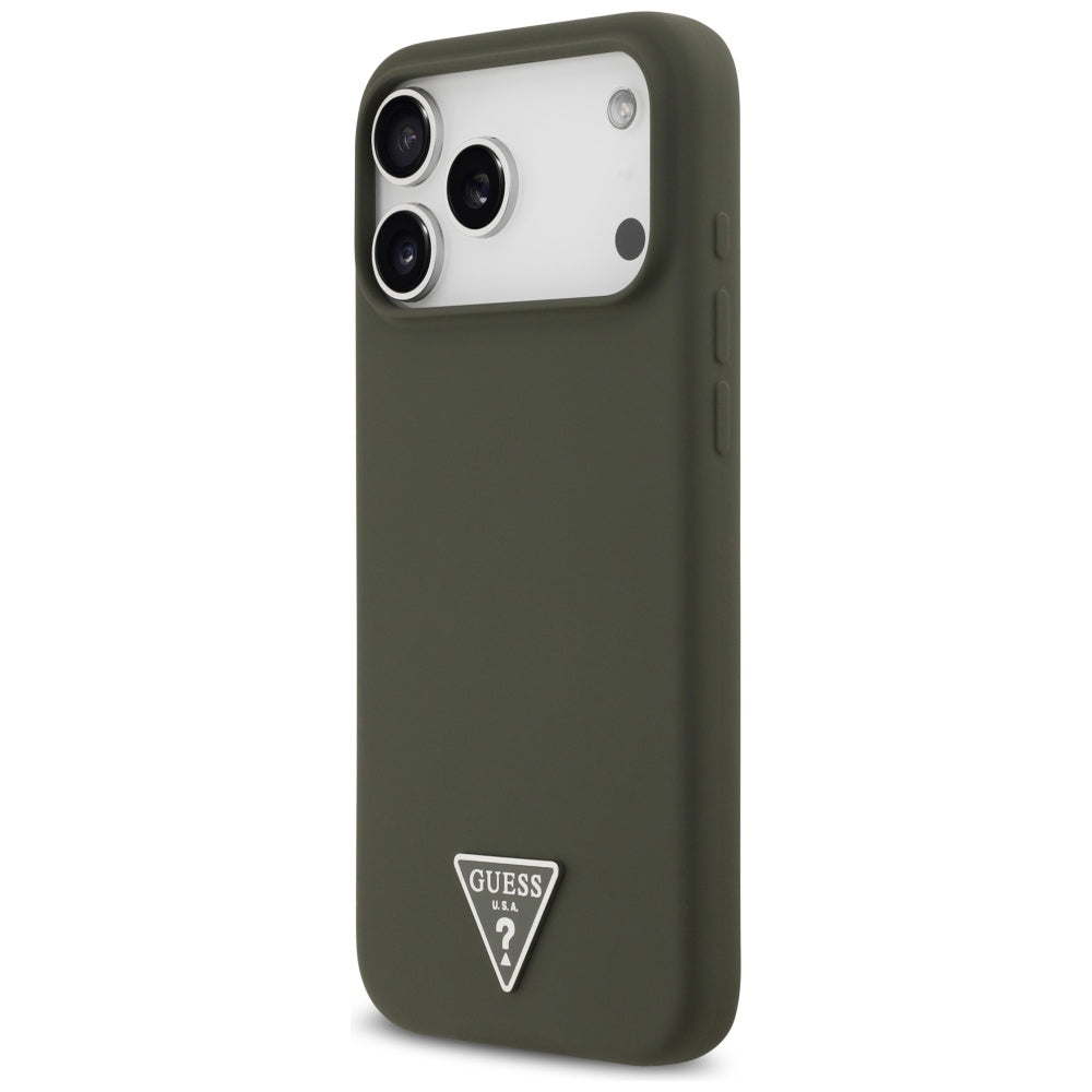 Capa MagSafe para Apple iPhone 17 Pro Max, Guess, Logotipo Triangular, Caqui