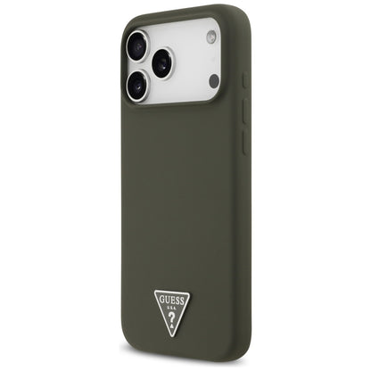 Capa MagSafe para Apple iPhone 17 Pro Max, Guess, Logotipo Triangular, Caqui