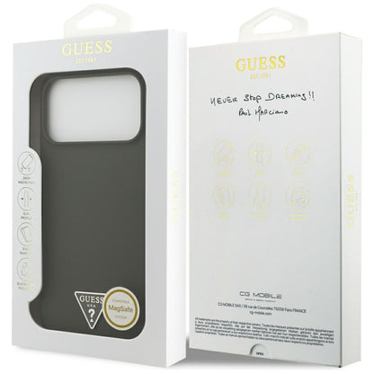 Capa MagSafe para Apple iPhone 17 Pro Max, Guess, Logotipo Triangular, Caqui