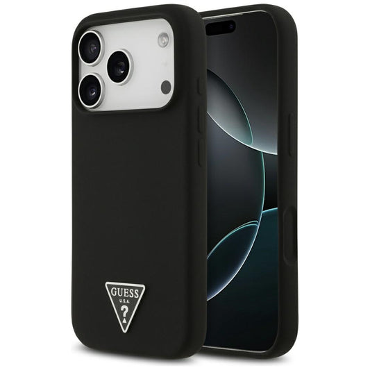 Capa MagSafe para Apple iPhone 17 Pro Max, Guess, Logotipo Triangular, Preta