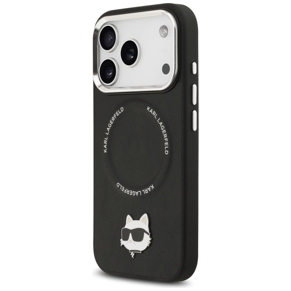 Capa MagSafe para Apple iPhone 17 Pro Max, Karl Lagerfeld, Choupette Pin, Preta