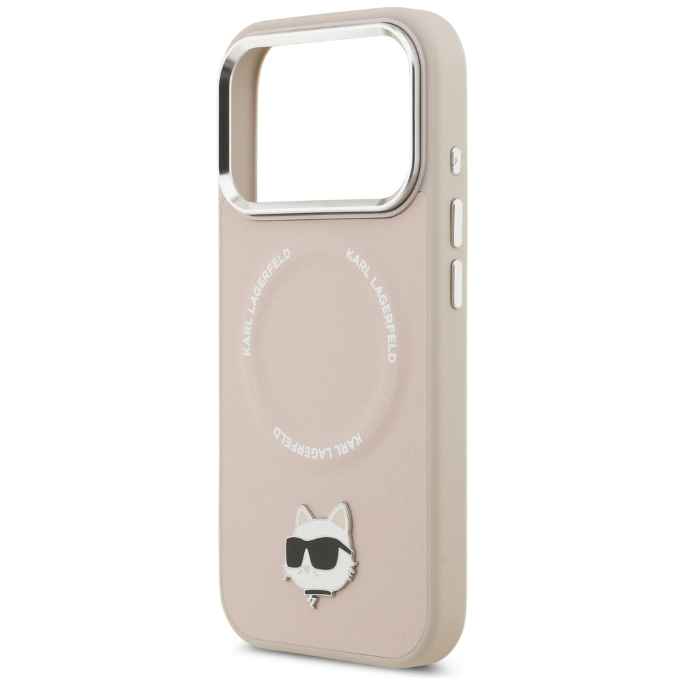 Capa MagSafe para Apple iPhone 17 Pro Max, Karl Lagerfeld, Choupette Pin, Rosa