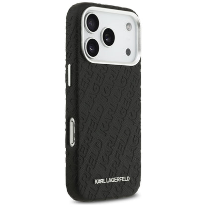 Capa MagSafe para Apple iPhone 17 Pro Max, Karl Lagerfeld, FW Stamped Karl, Preta