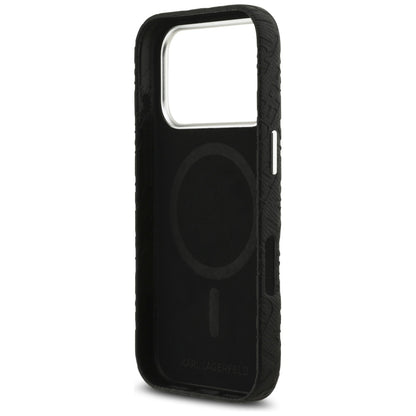 Capa MagSafe para Apple iPhone 17 Pro Max, Karl Lagerfeld, FW Stamped Karl, Preta