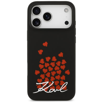Capa MagSafe para Apple iPhone 17 Pro Max, Karl Lagerfeld, Logo Heart Sign, Preta