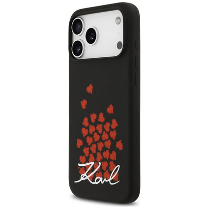 Capa MagSafe para Apple iPhone 17 Pro Max, Karl Lagerfeld, Logo Heart Sign, Preta