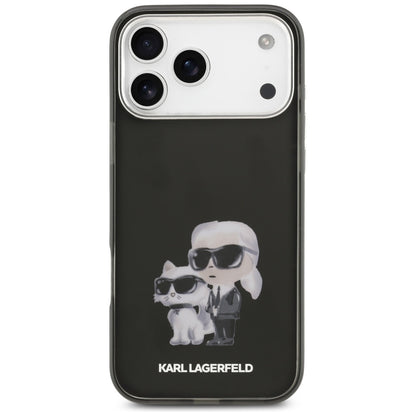 Capa MagSafe para Apple iPhone 17 Pro Max, Karl Lagerfeld, IML Aquarelle Logo Karl & Choupette, Preta