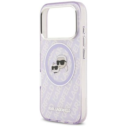 Capa MagSafe para Apple iPhone 17 Pro Max, Karl Lagerfeld, IML Glitter Karl & Choupette`s Heads, Roxo